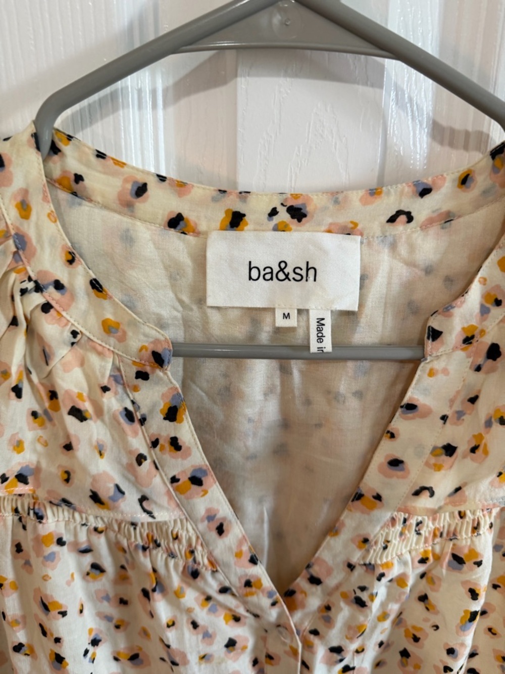 Ba&sh Bowie Cotton Printed Midi Dress Cottagecore Size Medium - Picture 3 of 4